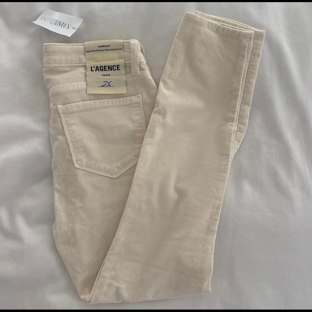 NWT L’AGENCE IVORY CORDUROYS SIZE 26